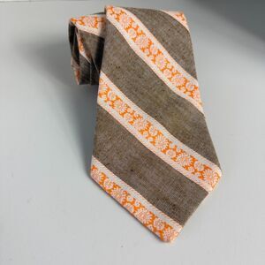 Handmade Men's Tie Brown Orange Stripe